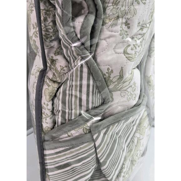 NEW Laurel Manor Toile Garden Sage Green KING Cotton Quilt & 2 Pillows Set Farm - Picture 12 of 12